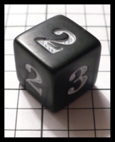 Dice : Dice - 6D - Black with White Numerals 1 2 3 Only - FA collection buy Dec 2010
